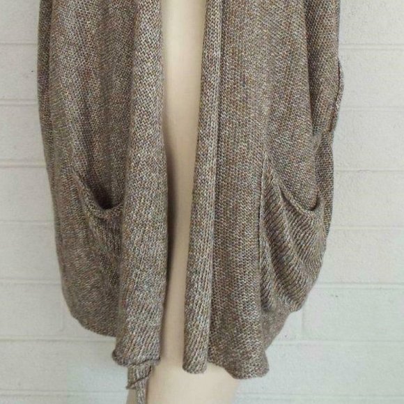 COPY - ESKANDAR 100% LINEN OPEN SWEATER CARDIGAN EARTHY - Picture 2 of 8